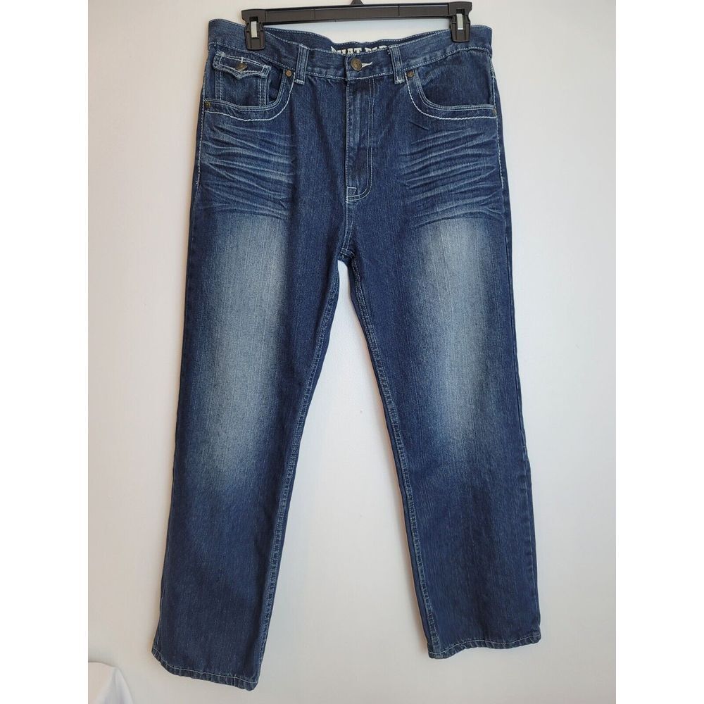 VTG Phat Farm Classic Demin Jeans Wide‎ Leg Baggy Mens 32x30